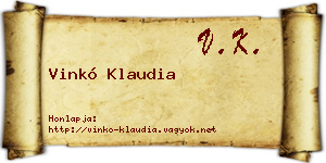 Vinkó Klaudia névjegykártya